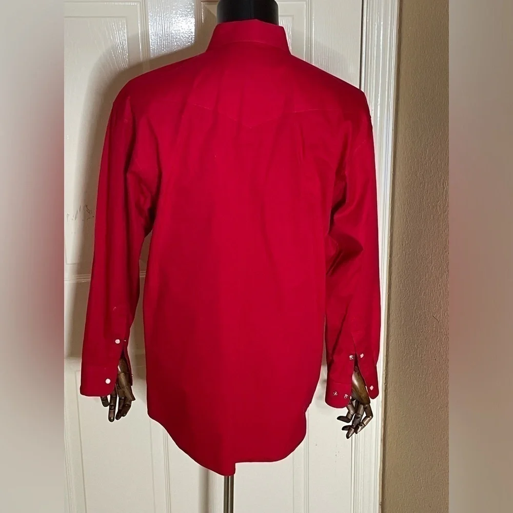 CODY JAMES CORE MEN'S SOLID MAROON TWILL LONG SLEEVE WESTERN SHIRT Medium - Picture 2 of 7